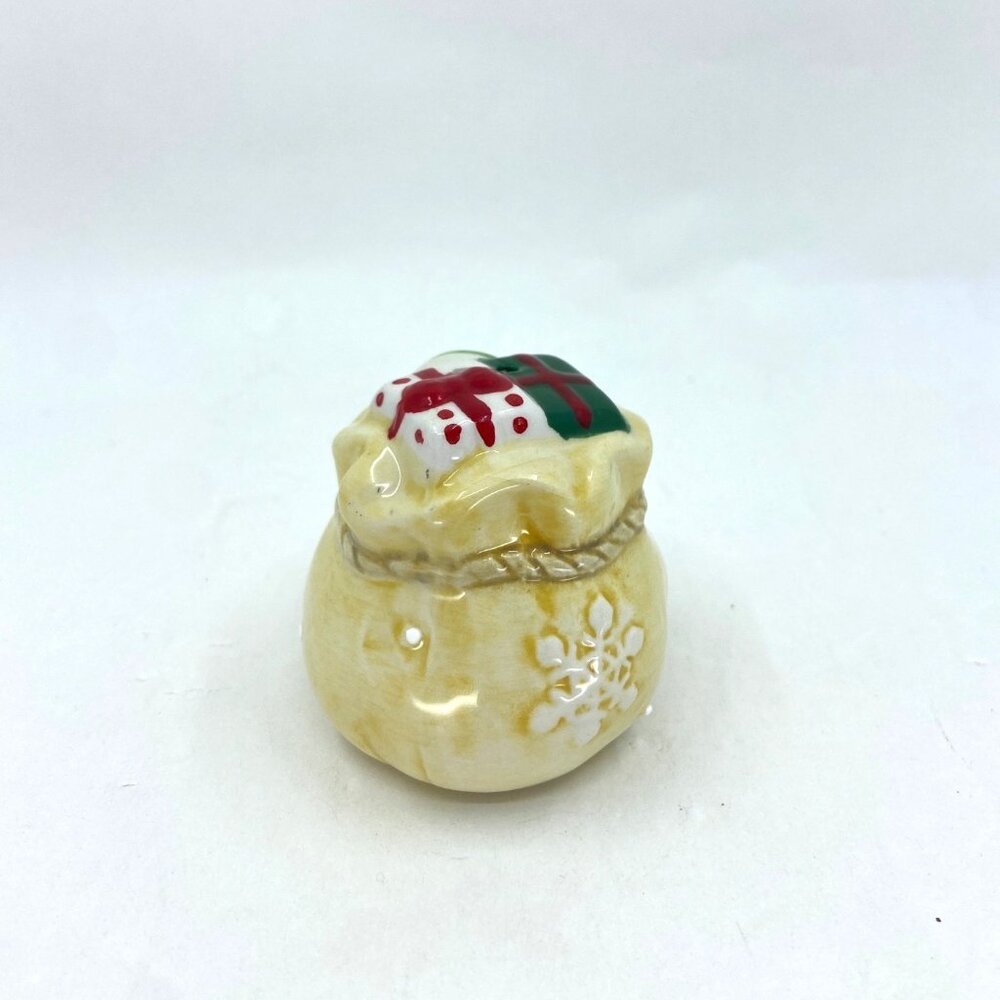 Vintage Santa's Bag of Toys Salt Shaker Ceramic Christmas Holiday Decor